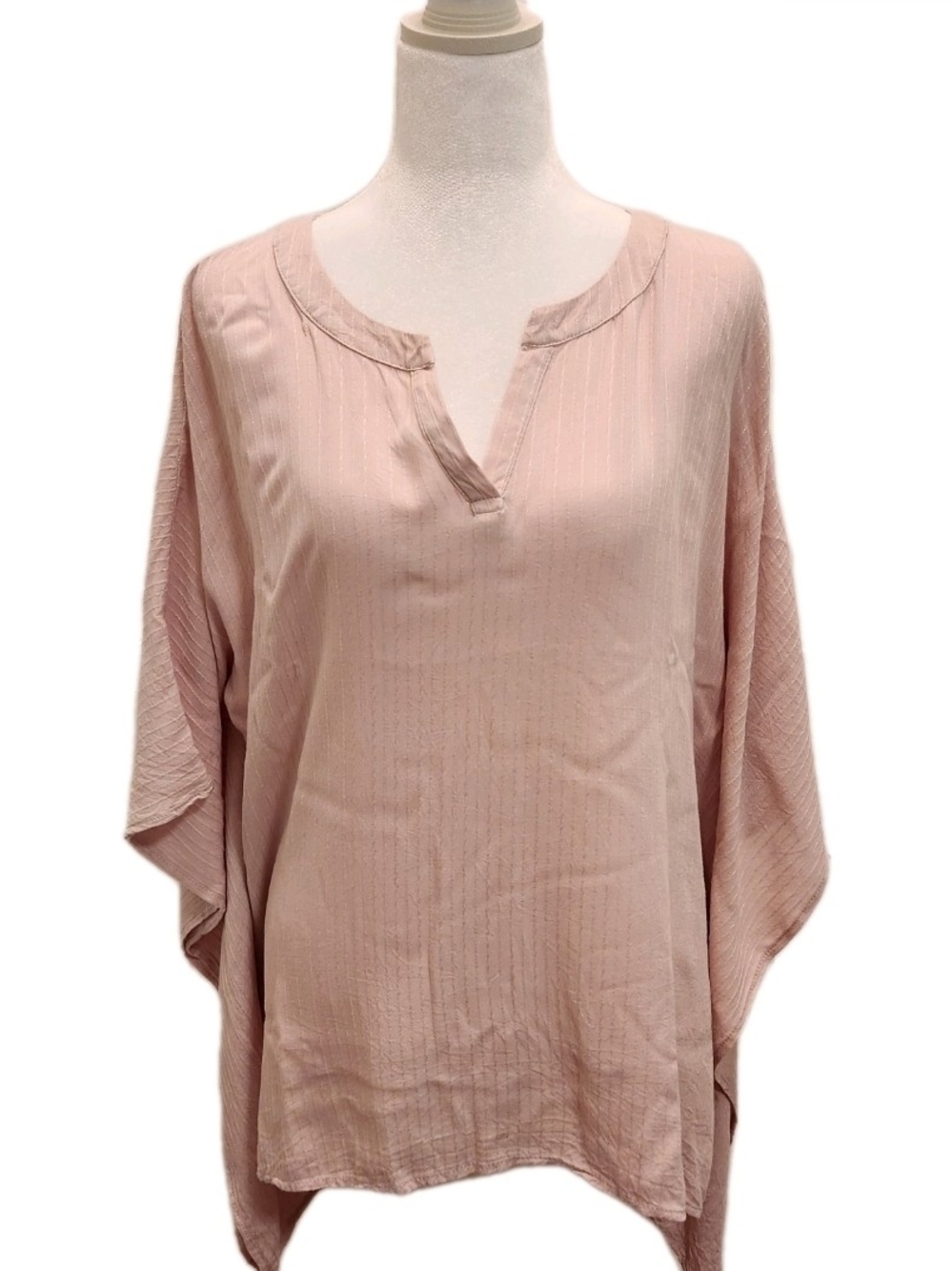 Cotton Bleu Size M Blush Pink V-Neck Oversized Drapey Lightweight Tunic Top